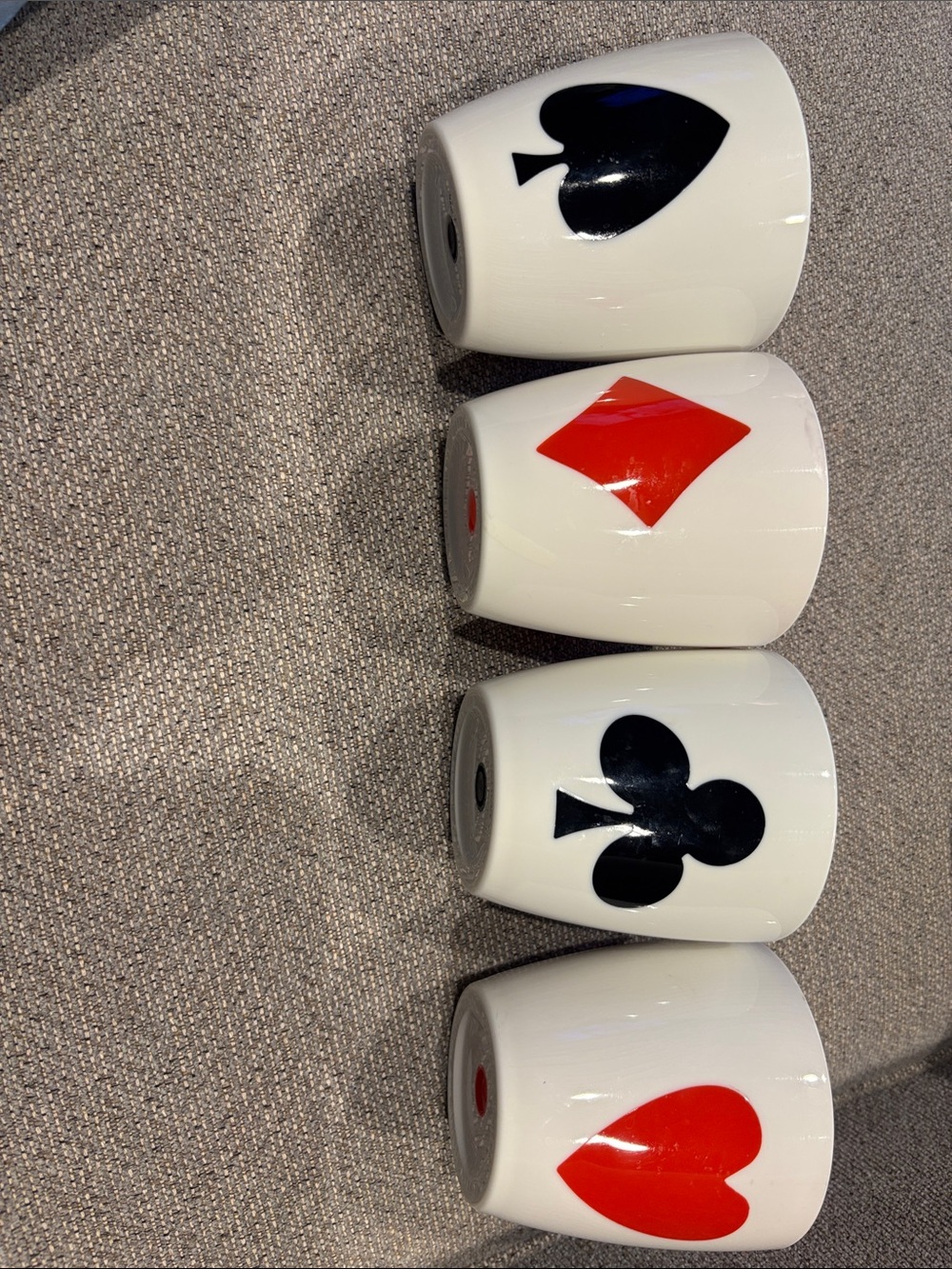 4 piece poker 12 oz glasses Red & Black on White